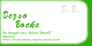 dezso bocke business card